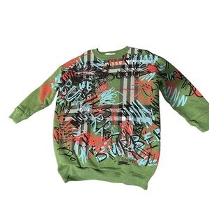 Burberry Kids Green Graphic Sweatshirt